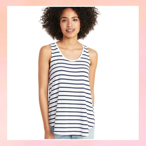 Old Navy Tops - Old Navy XL NWT  Black White Striped Swing Tank Top